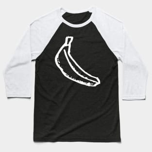 Banana Doodle White Baseball T-Shirt